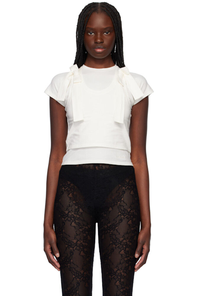 Белая многослойная детская футболка с лентой AMBUSH
Белая многослойная детская футболка с лентой AMBUSH