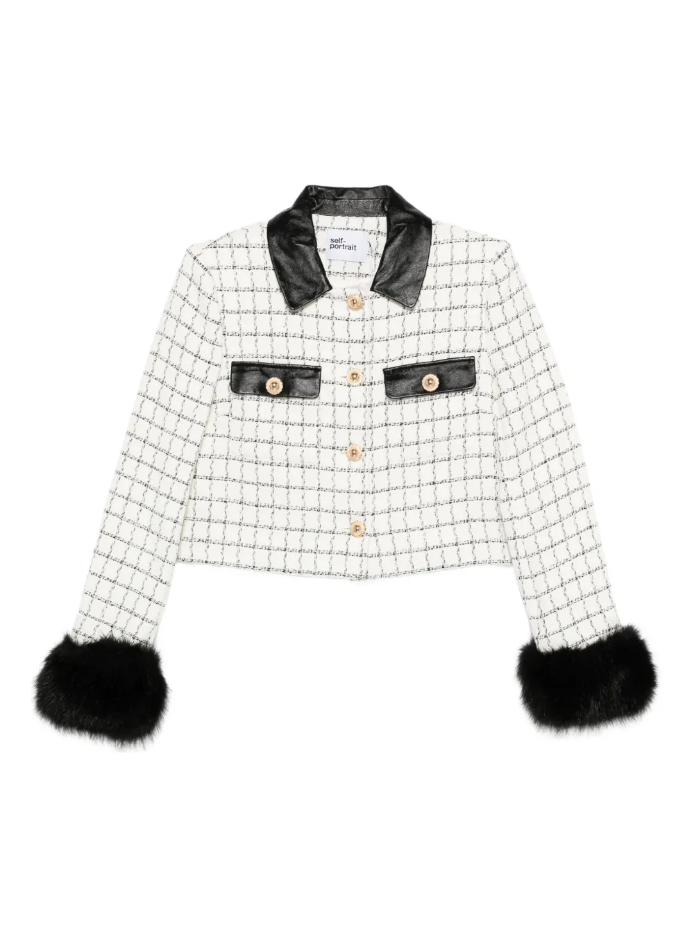 Клетчатая куртка с манжетами из искусственного меха Self-Portrait, нейтральный
Клетчатая куртка с манжетами из искусственного меха Self-Portrait, нейтральный