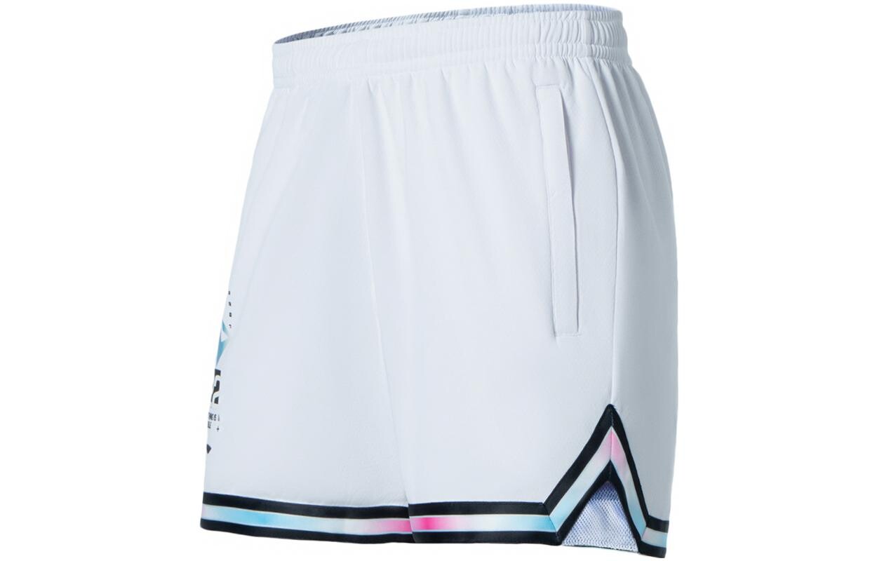 Спортивная баскетбольная коллекция баскетбольные шорты мужские белые Lining, белый