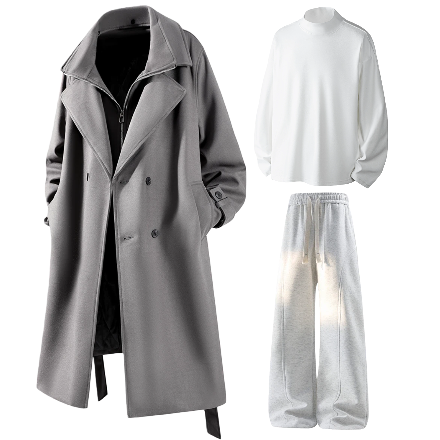 Повседневная спортивная одежда Unisex Lapel Thin X1617, серый coat+белый base layer+белый heather серый fleece-lined pants
Повседневная спортивная одежда Unisex Lapel Thin X1617, серый coat+белый base layer+белый heather серый fleece-lined pants