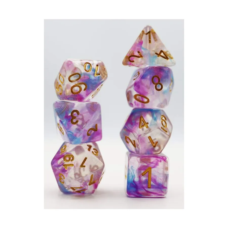 Набор Poly Set — фиолетовый штормовый переливающийся с золотом (7), Dice Sets - Resin/Acrylic - Blue, Green, & Purple (Foam Brain Games) 
Набор Poly Set — фиолетовый штормовый переливающийся с золотом (7), Dice Sets - Resin/Acrylic - Blue, Green, & Purple (Foam Brain Games)