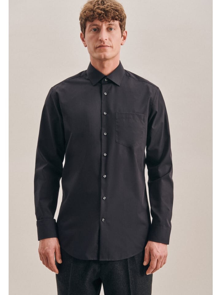 Рубашка Seidensticker, черный 
Рубашка Seidensticker, черный