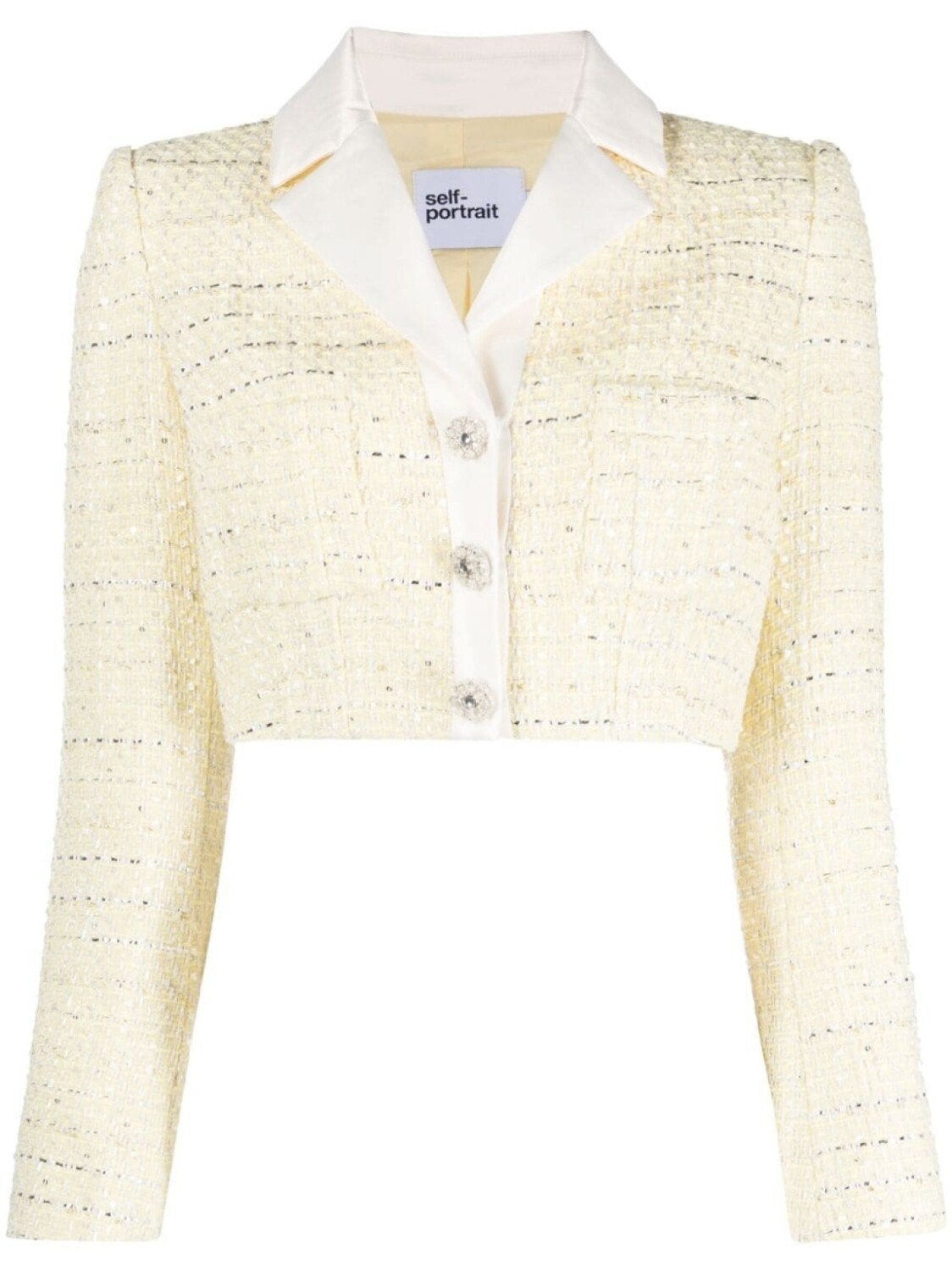 Self-Portrait укороченный жакет из ткани букле, желтый
Self-Portrait укороченный жакет из ткани букле, желтый