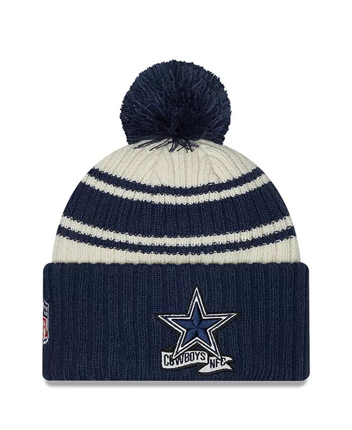 Мужская кремовая, темно-синяя вязаная шапка Dallas Cowboys 2022 Sideline Sport с манжетами и помпоном New Era
Мужская кремовая, темно-синяя вязаная шапка Dallas Cowboys 2022 Sideline Sport с манжетами и помпоном New Era