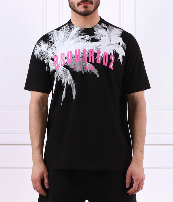 Футболка мужская Dsquared2 с принтом, черный 
Футболка мужская Dsquared2 с принтом, черный