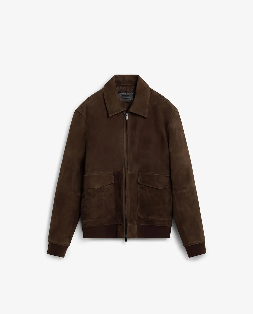 Мужская кожаная куртка-бомбер прямого кроя с низом и манжетами на резинке Scalpers, темно-коричневый
Мужская кожаная куртка-бомбер прямого кроя с низом и манжетами на резинке Scalpers, темно-коричневый