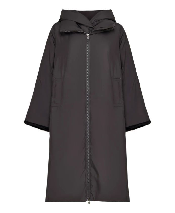 Объемная пуховая куртка с капюшоном и манжетами из искусственного меха - серая. Cesare Gaspari, серый
Объемная пуховая куртка с капюшоном и манжетами из искусственного меха - серая. Cesare Gaspari, серый