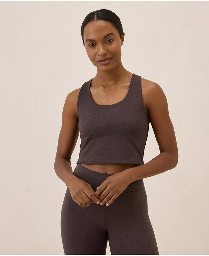 Женская укороченная майка On Go-To из органического хлопка Pact, коричневый
Женская укороченная майка On Go-To из органического хлопка Pact, коричневый