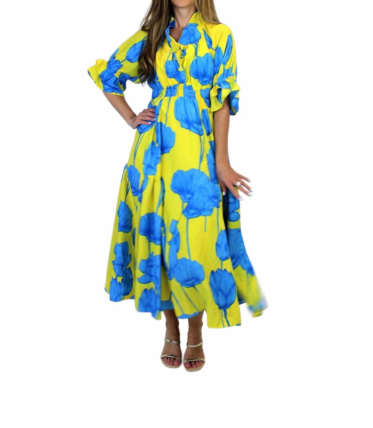 Цветочное макси-платье лаймового цвета Umgee, Lime 
Цветочное макси-платье лаймового цвета Umgee, Lime