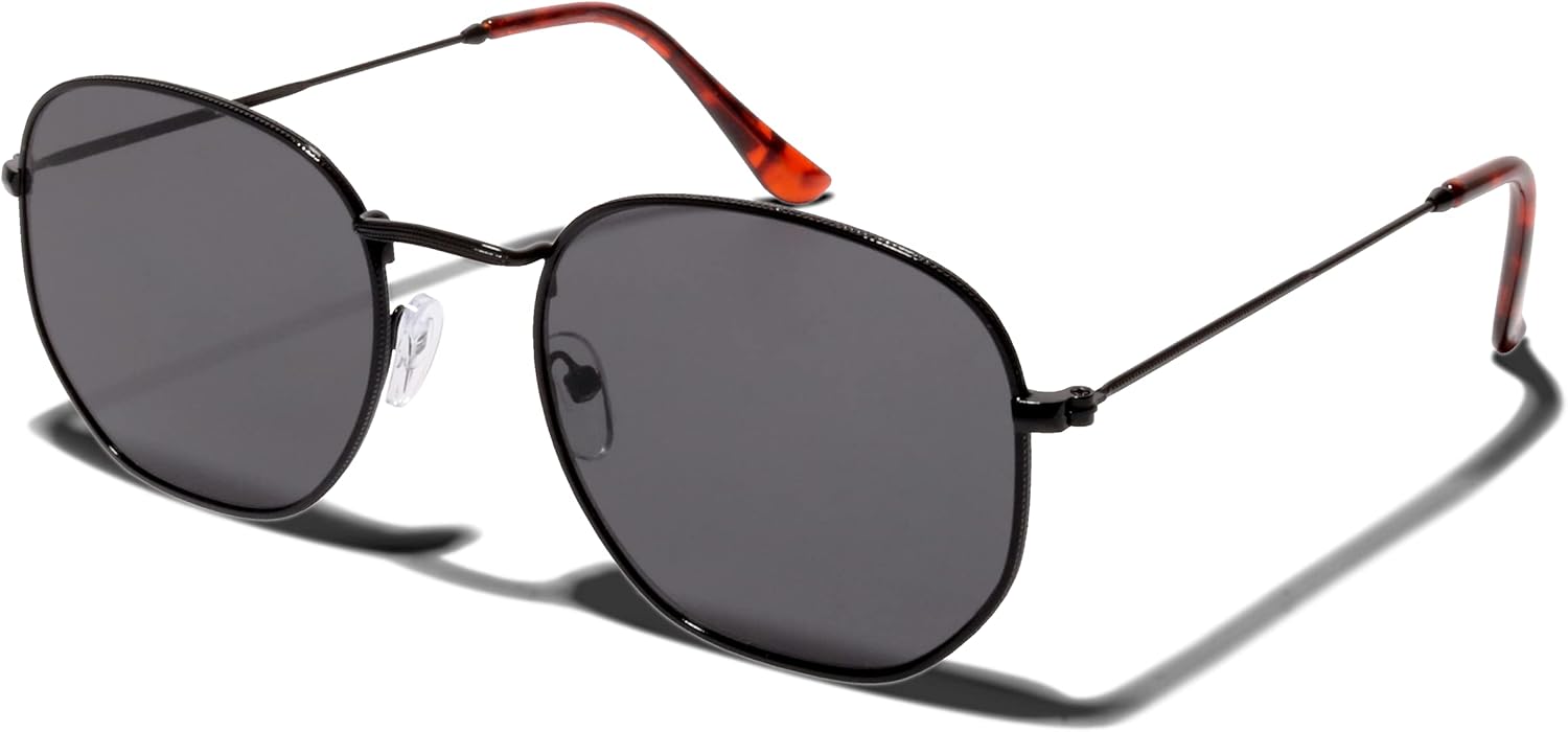 Солнцезащитные очки ShadyVEU Slim Thin 70s с круглой шестиугольной металлической оправой и защитой от УФ-излучения UV400 — модные и стильные очки для мужчин и женщин, Black Frame / Black Lens
Солнцезащитные очки ShadyVEU Slim Thin 70s с круглой шестиугольной металлической оправой и защитой от УФ-излучения UV400 — модные и стильные очки для мужчин и женщин, Black Frame / Black Lens