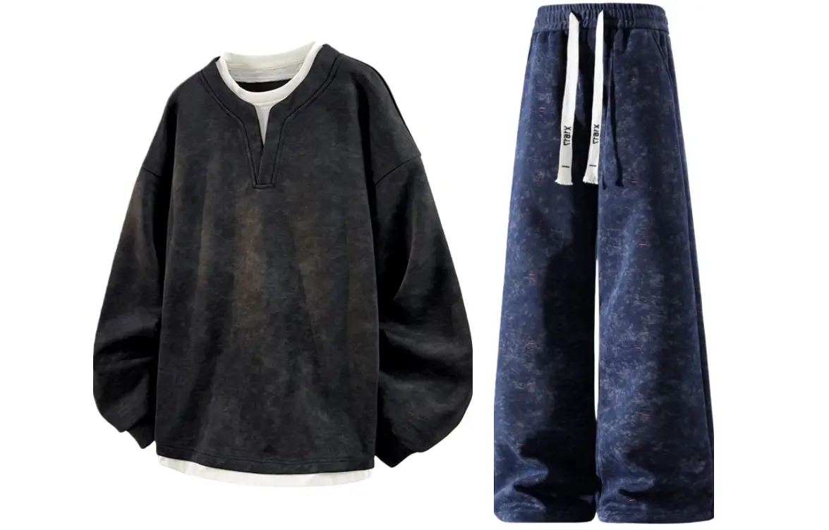 Повседневный спортивный свитер с круглой горловиной Unisex Moderate X1617, черный fleece-lined sweatshirt+темно-синий fleece-lined pants
Повседневный спортивный свитер с круглой горловиной Unisex Moderate X1617, черный fleece-lined sweatshirt+темно-синий fleece-lined pants