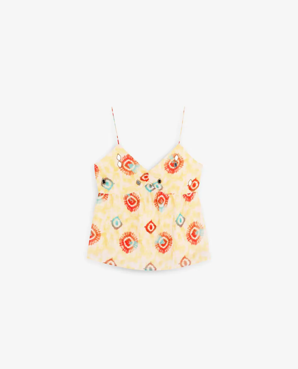 Женский топ из хлопка с V-образным вырезом Scalpers, желтый
Женский топ из хлопка с V-образным вырезом Scalpers, желтый