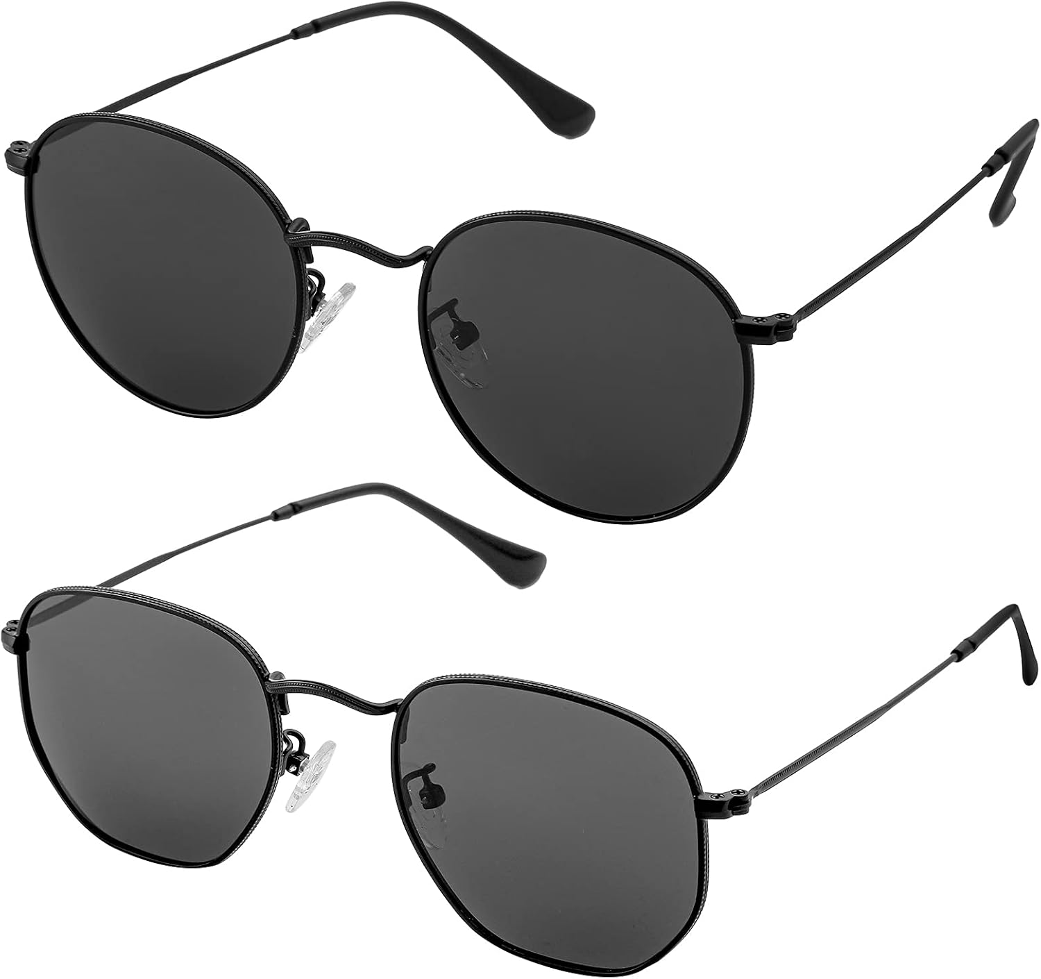 Небольшие круглые поляризованные солнцезащитные очки для мужчин и женщин в классической круглой металлической оправе, комплект из 2 штук Onrtry, A5 Black/Black + 3548 Black/Black
Небольшие круглые поляризованные солнцезащитные очки для мужчин и женщин в классической круглой металлической оправе, комплект из 2 штук Onrtry, A5 Black/Black + 3548 Black/Black