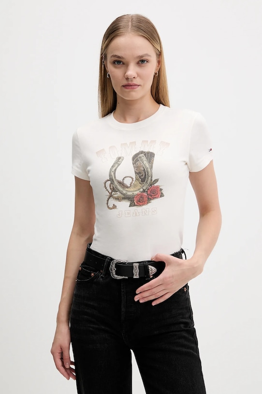 Хлопковая футболка Tommy Jeans, бежевый
Хлопковая футболка Tommy Jeans, бежевый