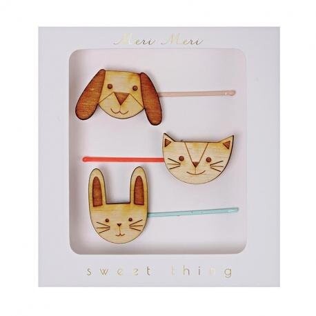 Meri Meri, заколки для волос Деревянные животные, 6 шт
Meri Meri, заколки для волос Деревянные животные, 6 шт