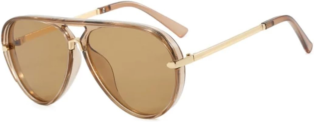 Ретро-солнцезащитные очки-пилот с двойным лучом и градиентным переходом для женщин, яркие, стильные, повседневные, для мужчин, защита от УФ-излучения UV400 TVTBBVV, Champagne Brown
Ретро-солнцезащитные очки-пилот с двойным лучом и градиентным переходом для женщин, яркие, стильные, повседневные, для мужчин, защита от УФ-излучения UV400 TVTBBVV, Champagne Brown