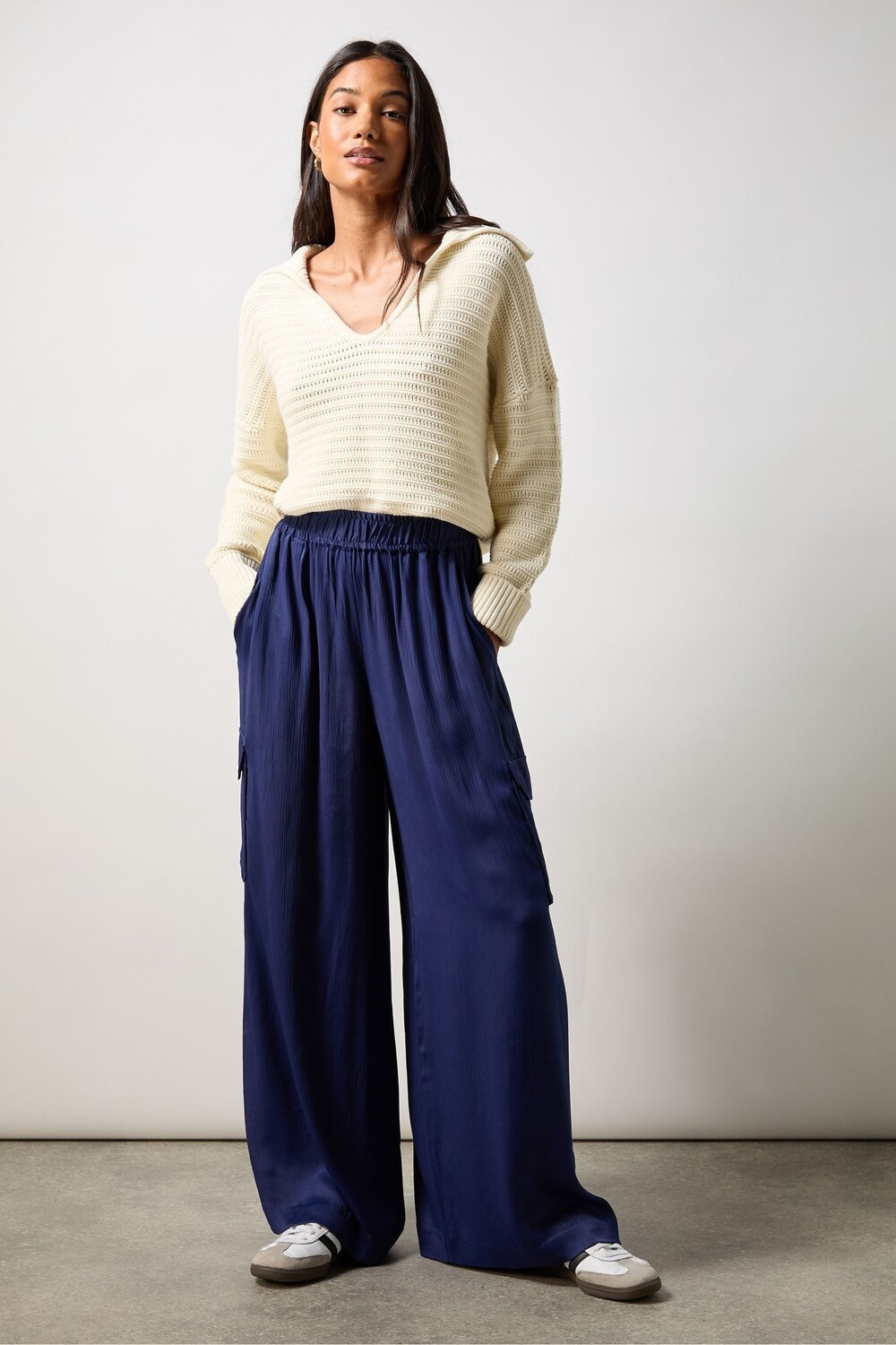 Атласные брюки карго Ro&Zo, синий
Атласные брюки карго Ro&Zo, синий