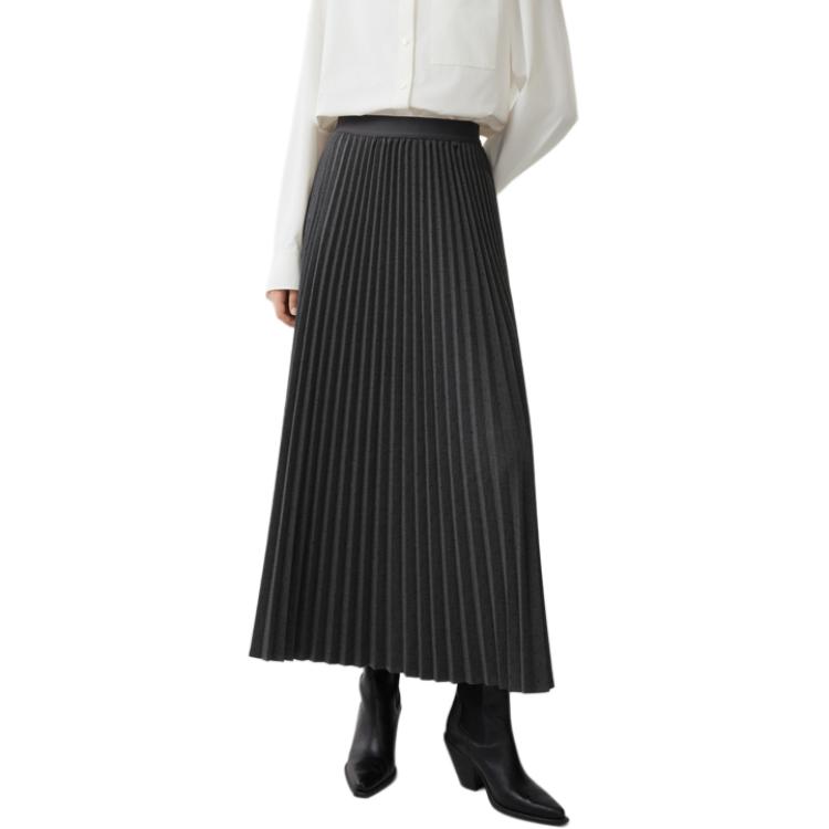 ELLE Повседневная длинная юбка женская темно-серая умеренной длины плиссированная
ELLE Повседневная длинная юбка женская темно-серая умеренной длины плиссированная