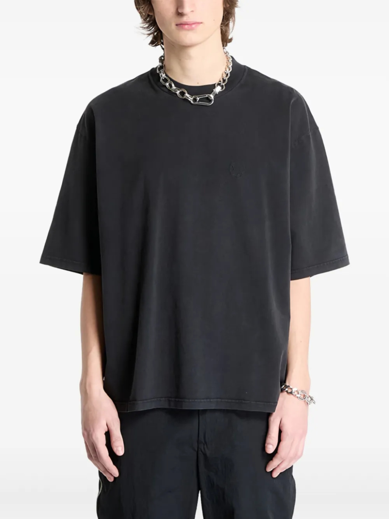 1017 ALYX 9SM футболка с вышитым логотипом, серый 
1017 ALYX 9SM футболка с вышитым логотипом, серый