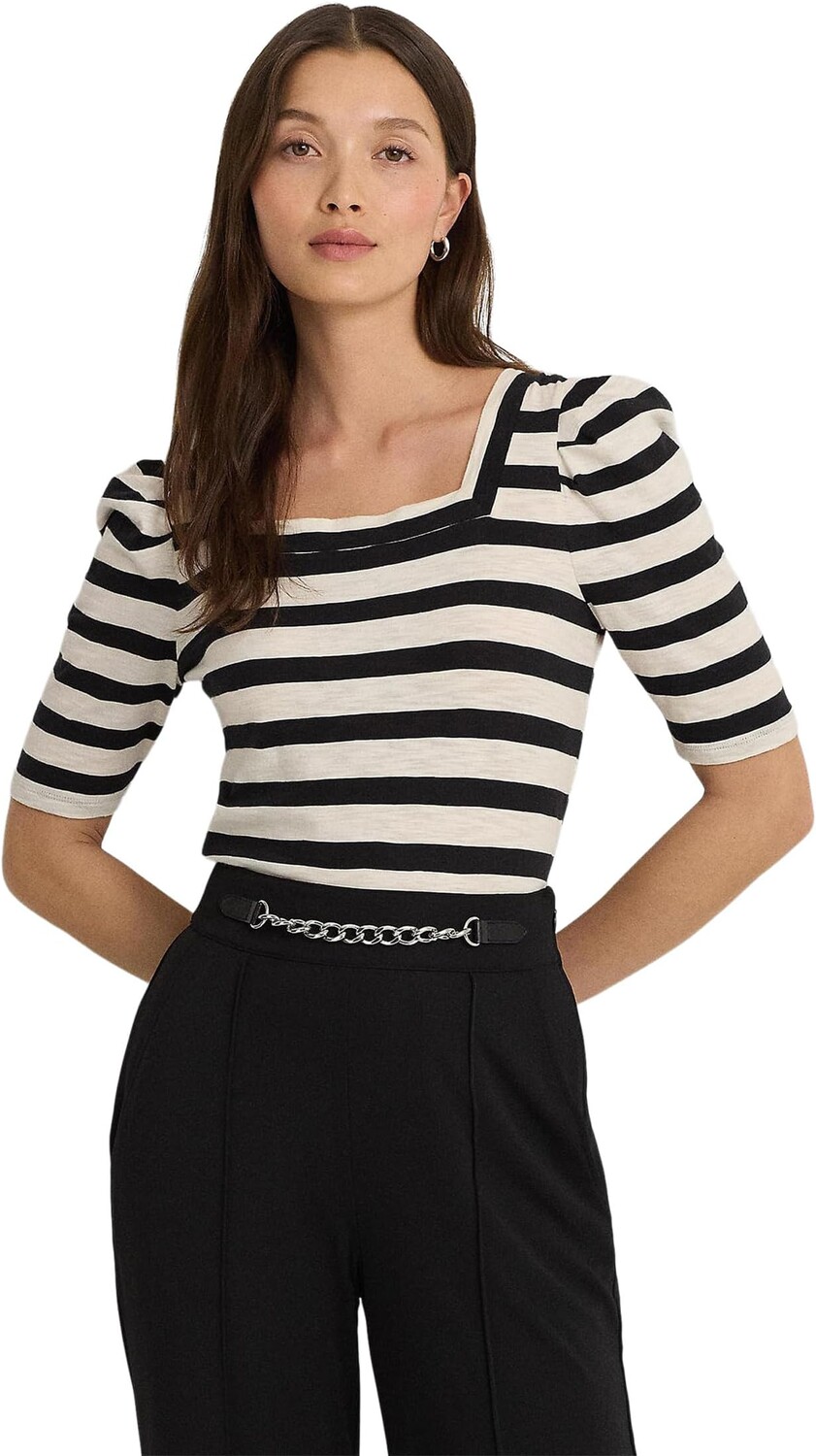 Футболка Lauren Ralph Lauren Striped Cotton Jersey Puff-Sleeve Tee, цвет Mascarpone Crm/Black
Футболка Lauren Ralph Lauren Striped Cotton Jersey Puff-Sleeve Tee, цвет Mascarpone Crm/Black