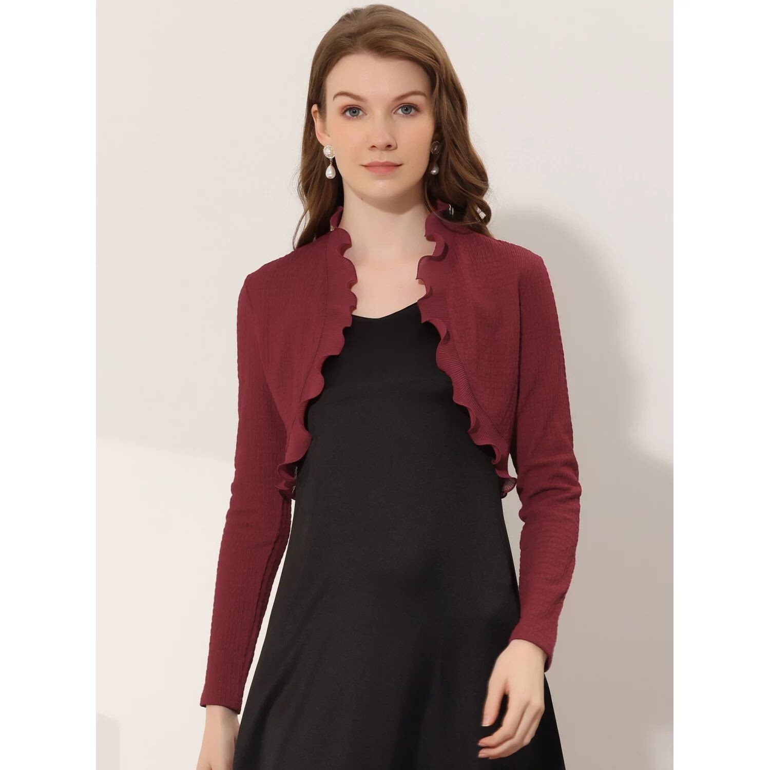 Женское элегантное укороченное болеро с длинными рукавами, текстурированное болеро с открытой передней частью и рюшами ALLEGRA K, белый
Женское элегантное укороченное болеро с длинными рукавами, текстурированное болеро с открытой передней частью и рюшами ALLEGRA K, белый