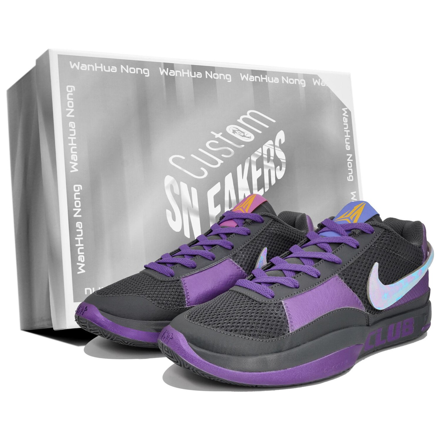 Баскетбольные кроссовки Ja 1 мужские с низким верхом, черные/фиолетовые Nike