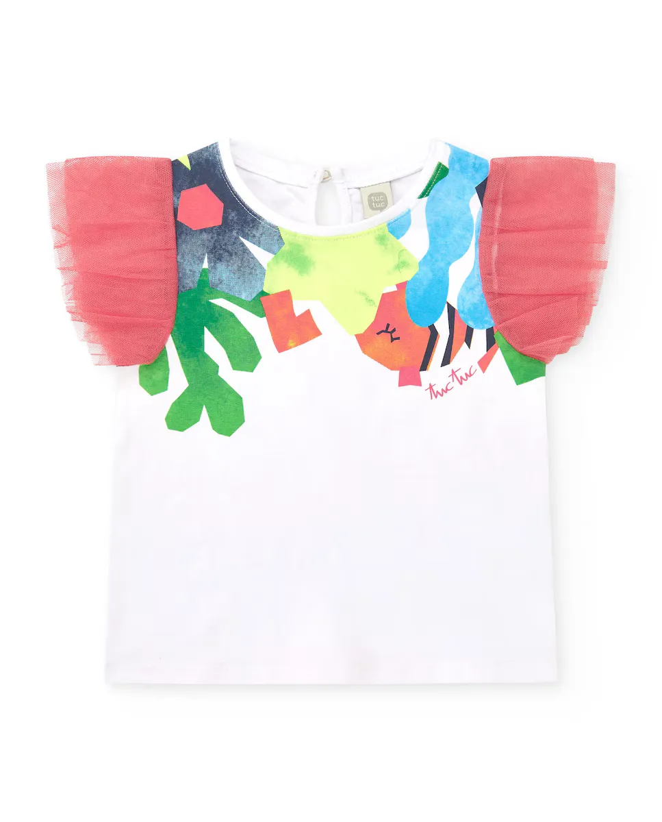 Футболка для девочки белого цвета с контрастными рукавами из фатина Tuc tuc, белый
Футболка для девочки белого цвета с контрастными рукавами из фатина Tuc tuc, белый