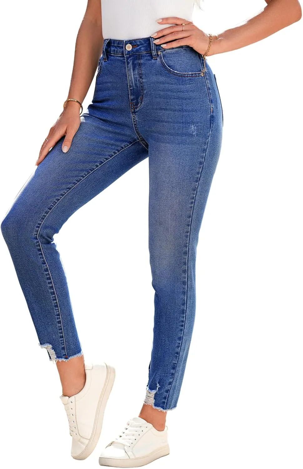 SHEWIN Женские рваные скинни джинсы с эффектом стройности
SHEWIN Женские рваные скинни джинсы с эффектом стройности