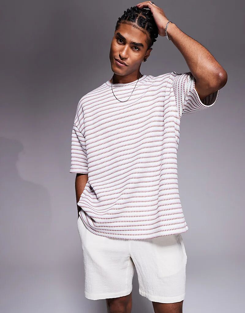 Футболка оверсайз ASOS DESIGN из плотной ткани с розово-белой фактурной полоской
Футболка оверсайз ASOS DESIGN из плотной ткани с розово-белой фактурной полоской