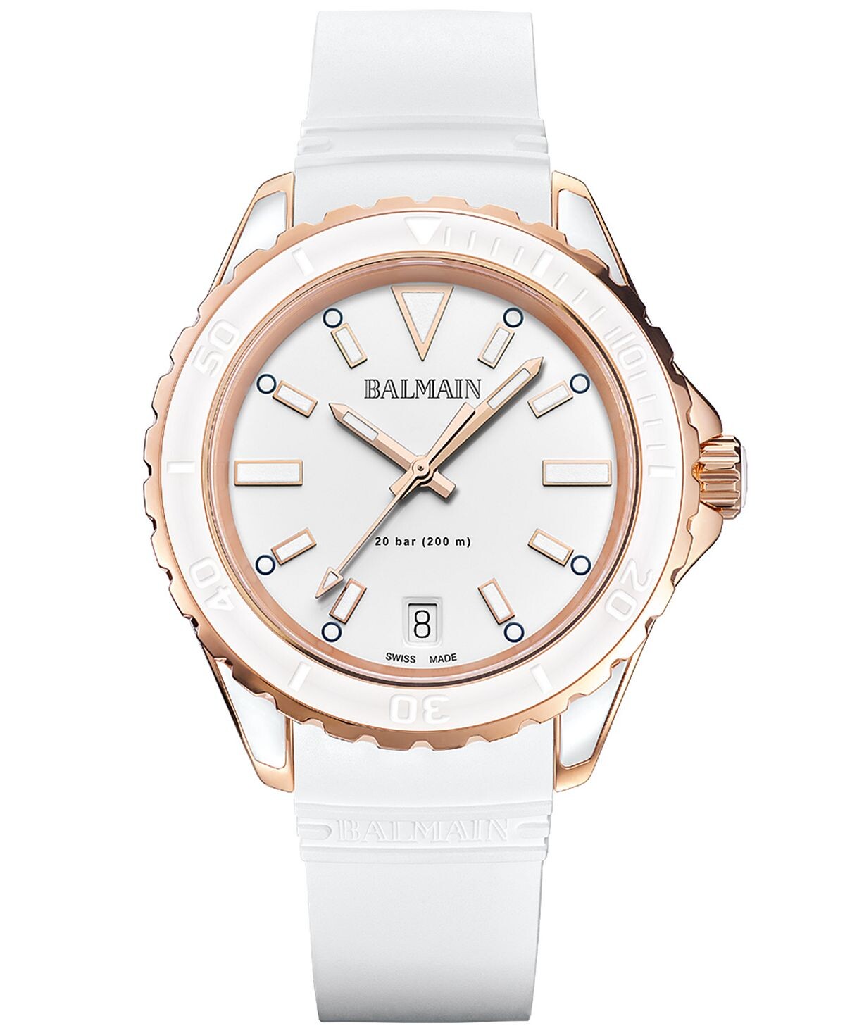 Женские швейцарские часы Ophrys с белым каучуковым ремешком, 39 мм Balmain
Женские швейцарские часы Ophrys с белым каучуковым ремешком, 39 мм Balmain
