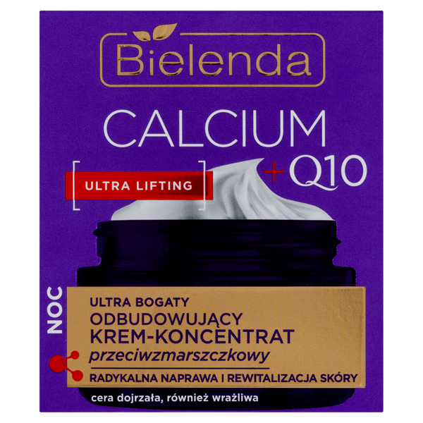 Ночной восстанавливающий крем-концентрат для лица против морщин, 50 мл Bielenda Calcium+Q10 
Ночной восстанавливающий крем-концентрат для лица против морщин, 50 мл Bielenda Calcium+Q10