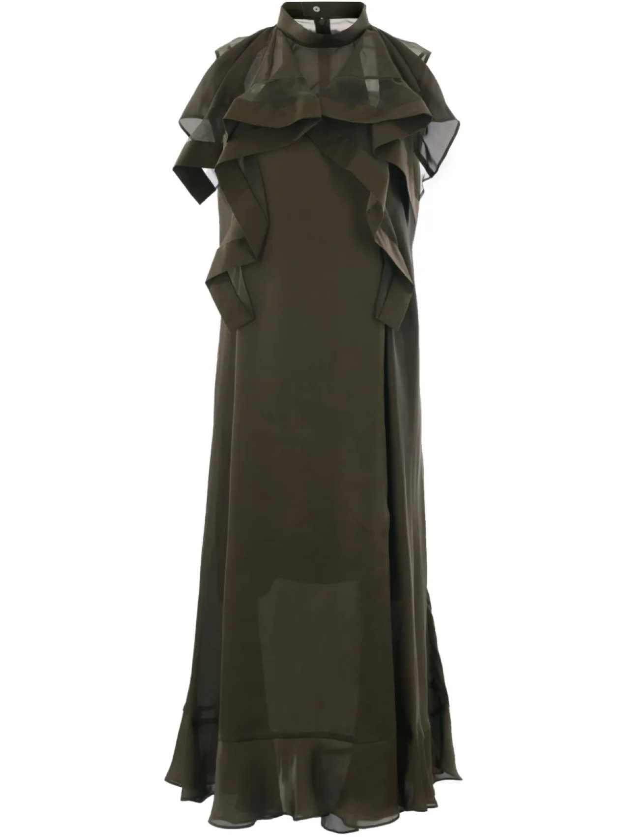 Sacai платье без рукавов из шифона, зеленый
Sacai платье без рукавов из шифона, зеленый