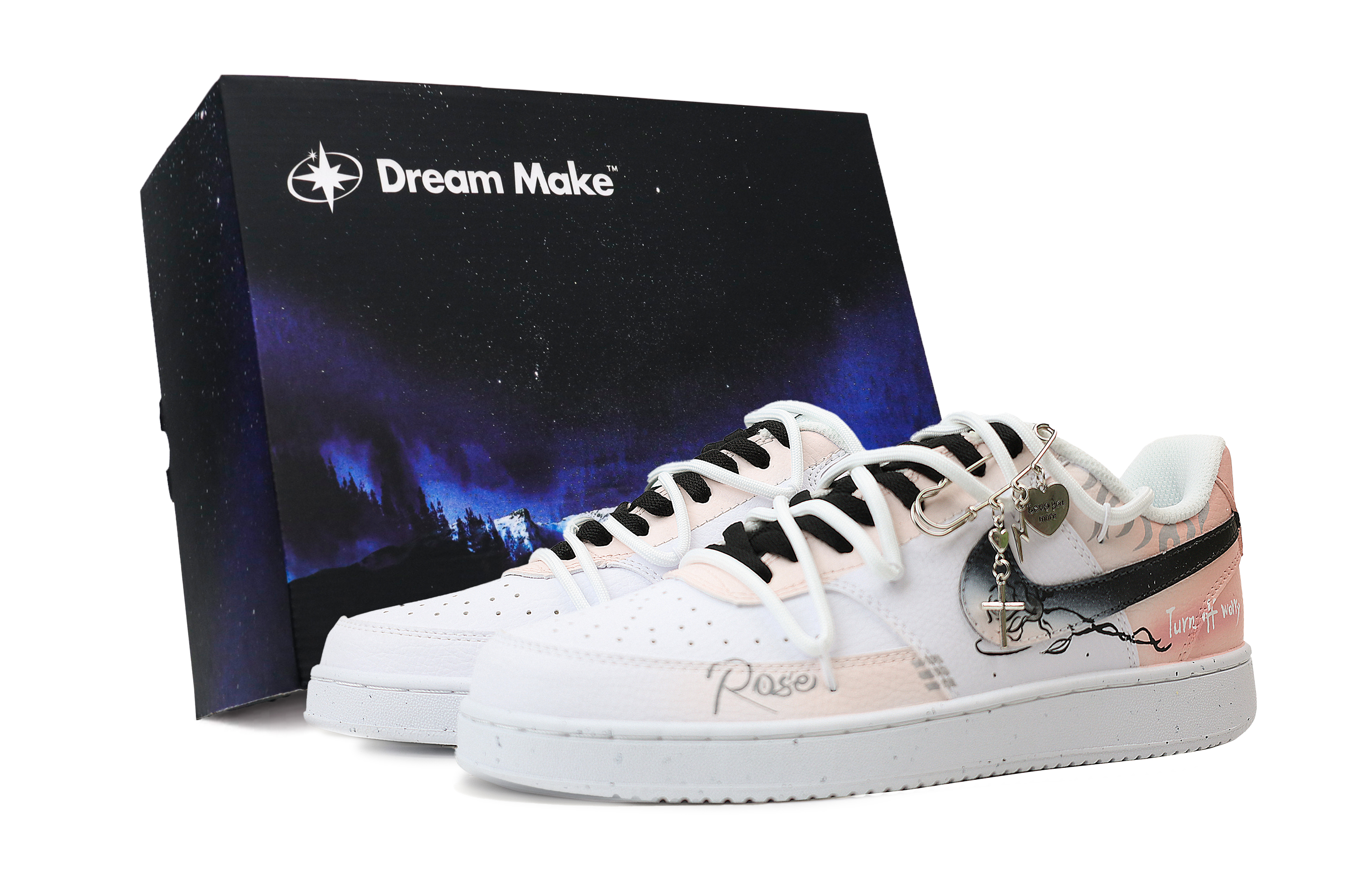 Nike Кроссовки для скейтборда Court Vision 1 с противоскользящим износостойким верхом, мужские, розовые, белые 
Nike Кроссовки для скейтборда Court Vision 1 с противоскользящим износостойким верхом, мужские, розовые, белые