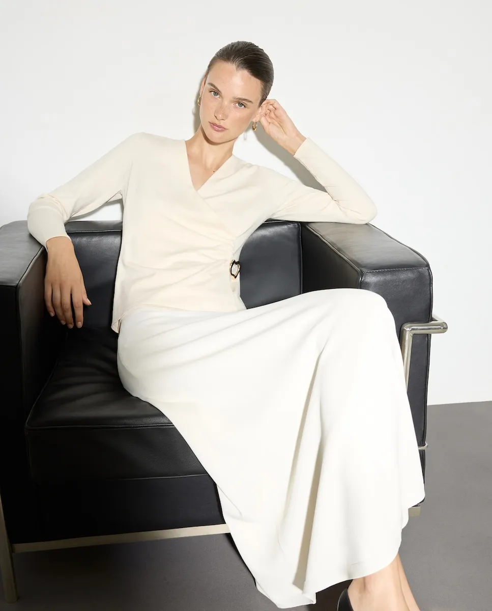 Женский однотонный джемпер с перекрестным узором Woman El Corte Inglés, экрю
Женский однотонный джемпер с перекрестным узором Woman El Corte Inglés, экрю