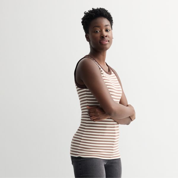 Облегающий топ с высоким воротником для многослойных образов Sonoma Goods For Life, цвет ecru cocoa stripe
Облегающий топ с высоким воротником для многослойных образов Sonoma Goods For Life, цвет ecru cocoa stripe