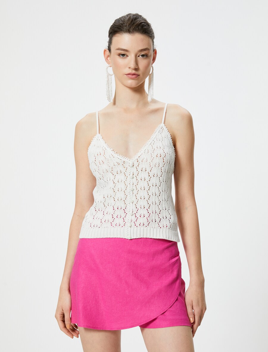 Вязаный топ Koton, белый
Вязаный топ Koton, белый