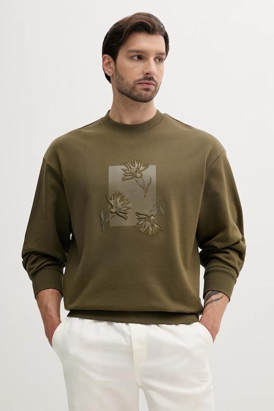 Хлопковая толстовка Boss, зеленый
Хлопковая толстовка Boss, зеленый