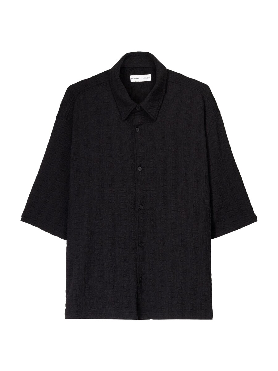 Рубашка на пуговицах Comfort fit Bershka, черный
Рубашка на пуговицах Comfort fit Bershka, черный