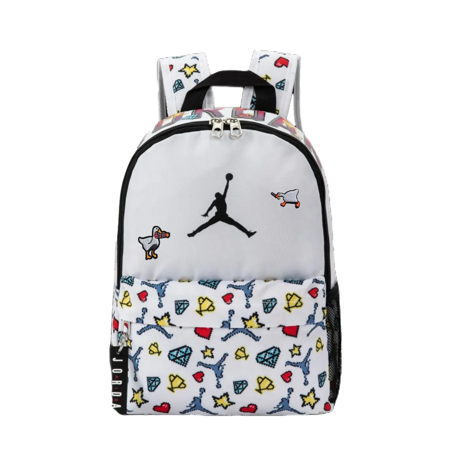 Jordan Полиэстеровый рюкзак обычный унисекс белый, Cute Duck
Jordan Полиэстеровый рюкзак обычный унисекс белый, Cute Duck