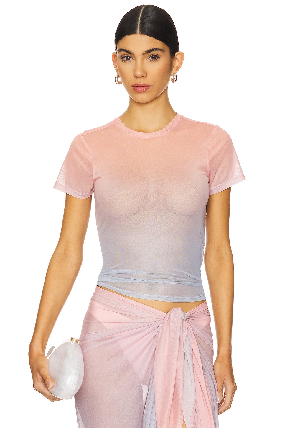 Сетчатая футболка для младенцев Good American, sunset gradient004
Сетчатая футболка для младенцев Good American, sunset gradient004