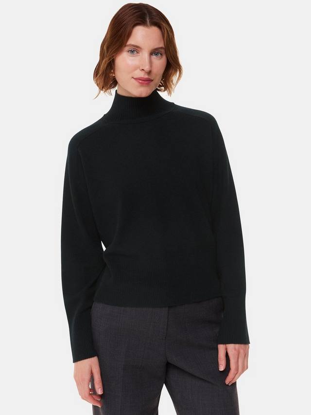 Кашемировый джемпер с воротником-воронкой Whistles, черный
Кашемировый джемпер с воротником-воронкой Whistles, черный