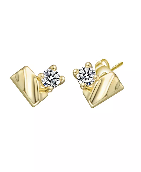 Серьги-Гвоздики из стерлингового серебра 14 карат с позолотой и прозрачным муассанитом прямоугольной формы. Genevive, gold
Серьги-Гвоздики из стерлингового серебра 14 карат с позолотой и прозрачным муассанитом прямоугольной формы. Genevive, gold