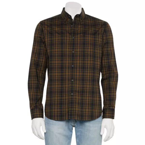 Мужская длинная рубашка с пуговицами, приталенная, идеальной длины Sonoma Goods For Life, цвет black olive plaid
Мужская длинная рубашка с пуговицами, приталенная, идеальной длины Sonoma Goods For Life, цвет black olive plaid