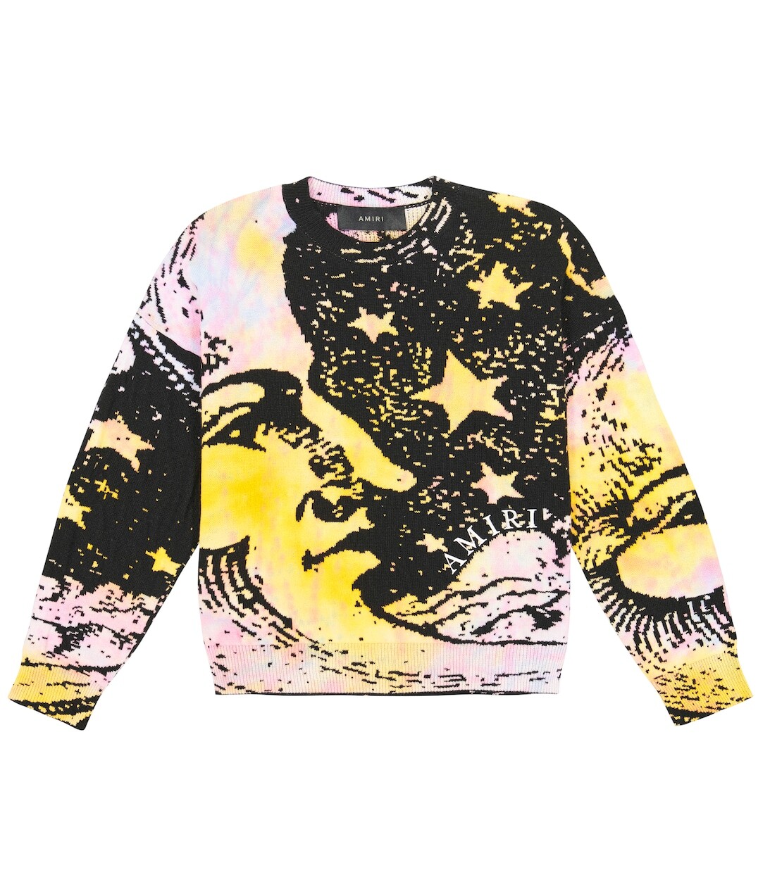 Свитер вязки интарсия из хлопка и кашемира Amiri, разноцветный
Свитер вязки интарсия из хлопка и кашемира Amiri, разноцветный