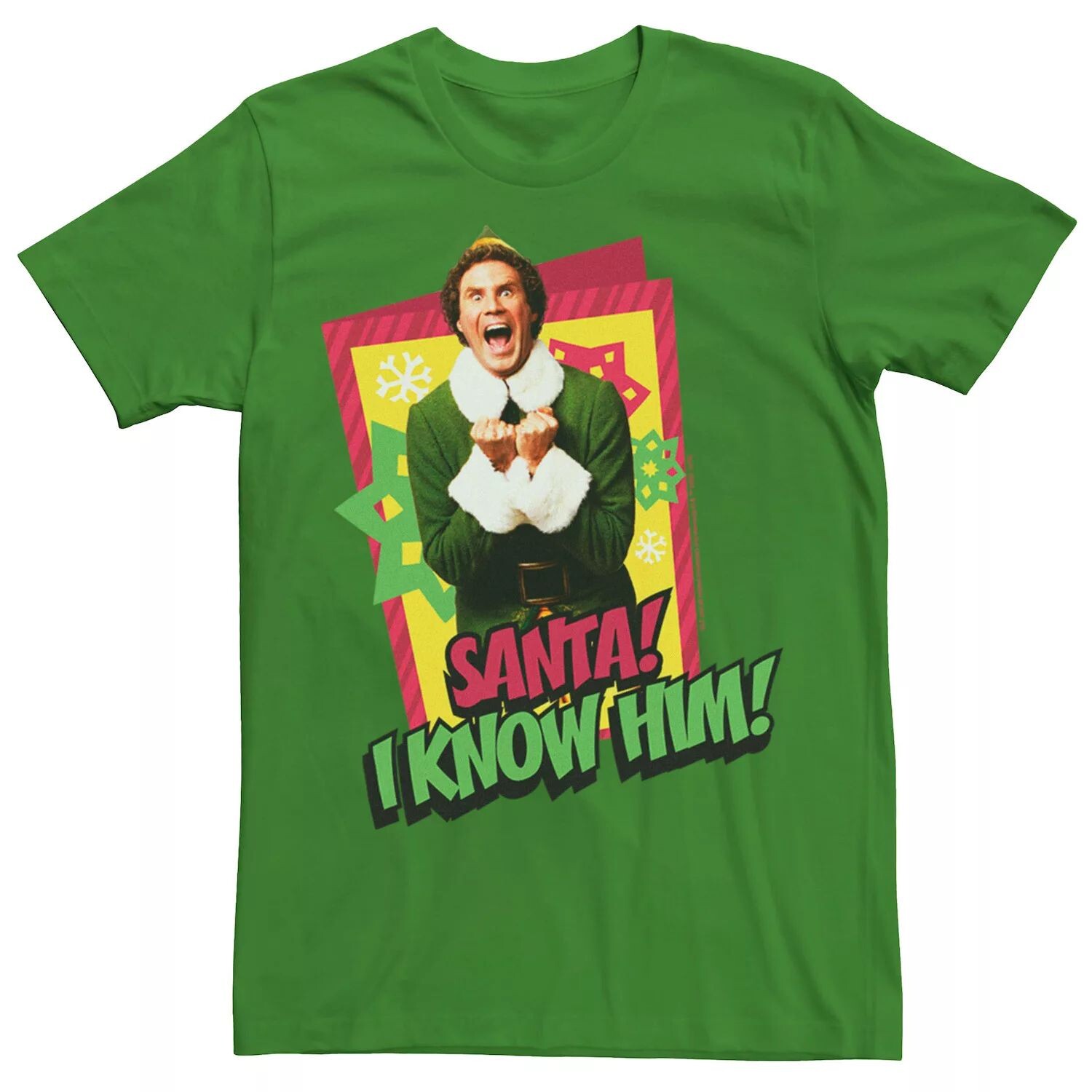 Мужская футболка Elf Buddy I Know Santa с жирным текстовым плакатом Licensed Character
Мужская футболка Elf Buddy I Know Santa с жирным текстовым плакатом Licensed Character