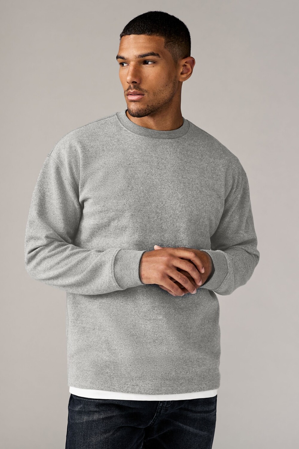 Футболка с длинными рукавами и начесом Next, серый 
Футболка с длинными рукавами и начесом Next, серый