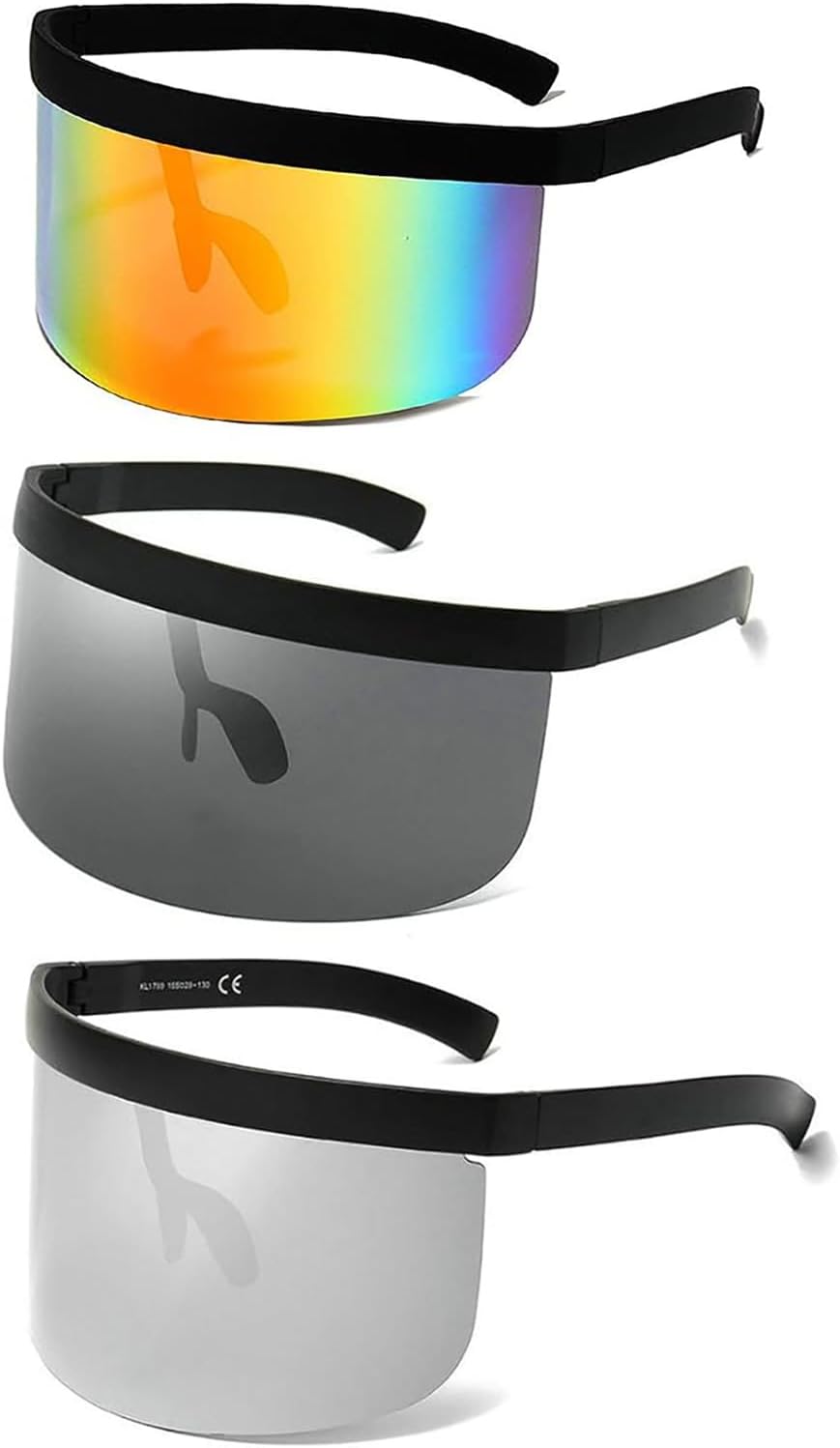 laureles 3Pack Mix Футуристические солнцезащитные очки большого размера с козырьком для женщин, зеркальные солнцезащитные очки с плоской верхней частью, песочного цвета, для мужчин, 3pcs-multicolor&grey&silver
laureles 3Pack Mix Футуристические солнцезащитные очки большого размера с козырьком для женщин, зеркальные солнцезащитные очки с плоской верхней частью, песочного цвета, для мужчин, 3pcs-multicolor&grey&silver