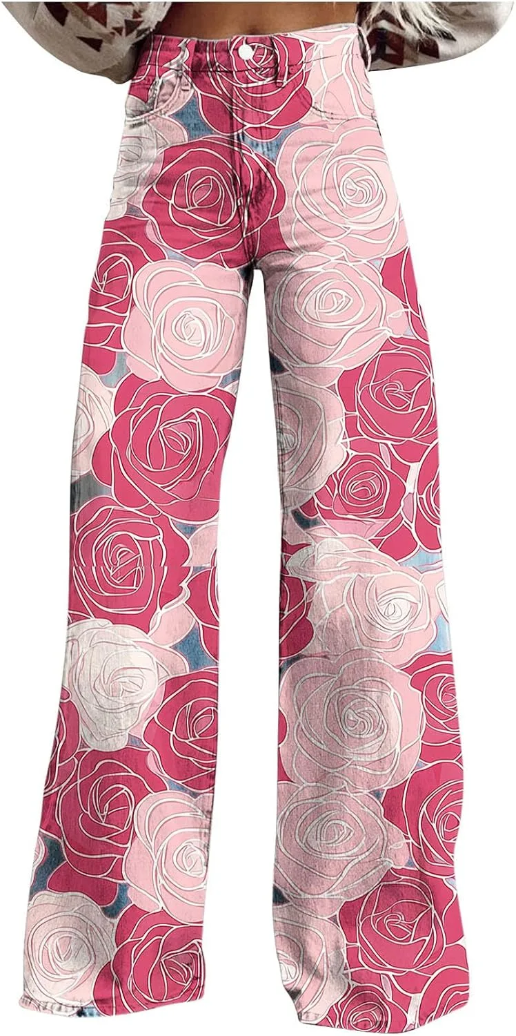 Брюки джинсовые женские Boho с цветочным принтом, высокие, прямые, широкие
Брюки джинсовые женские Boho с цветочным принтом, высокие, прямые, широкие
