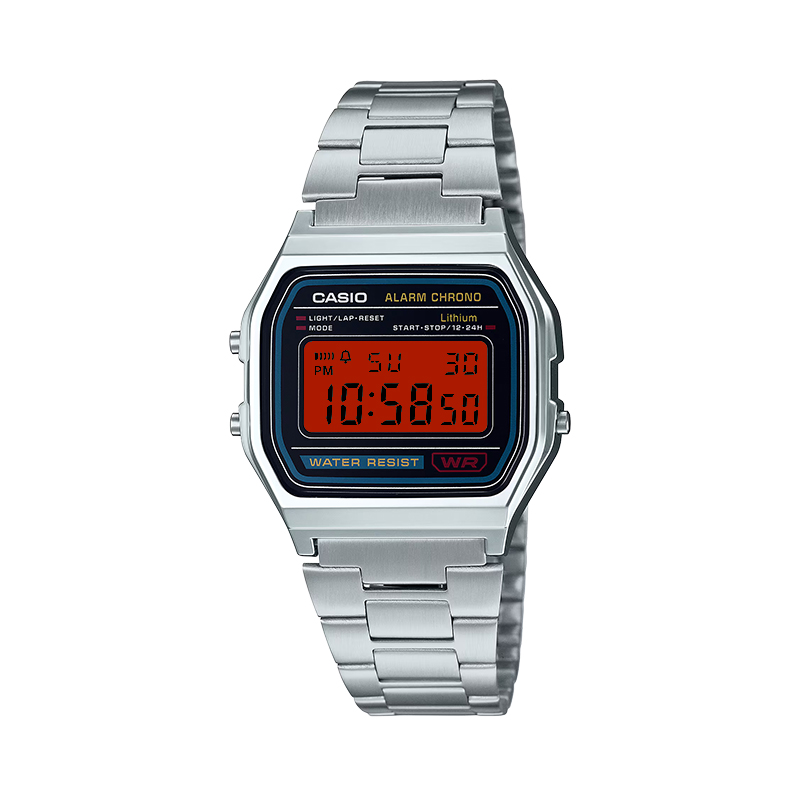 CASIO Retrofit Series A158WA 1 Quartz Movement Stainless Steel Strap Watch Unisex Red Watch Dial
CASIO Retrofit Series A158WA 1 Quartz Movement Stainless Steel Strap Watch Unisex Red Watch Dial