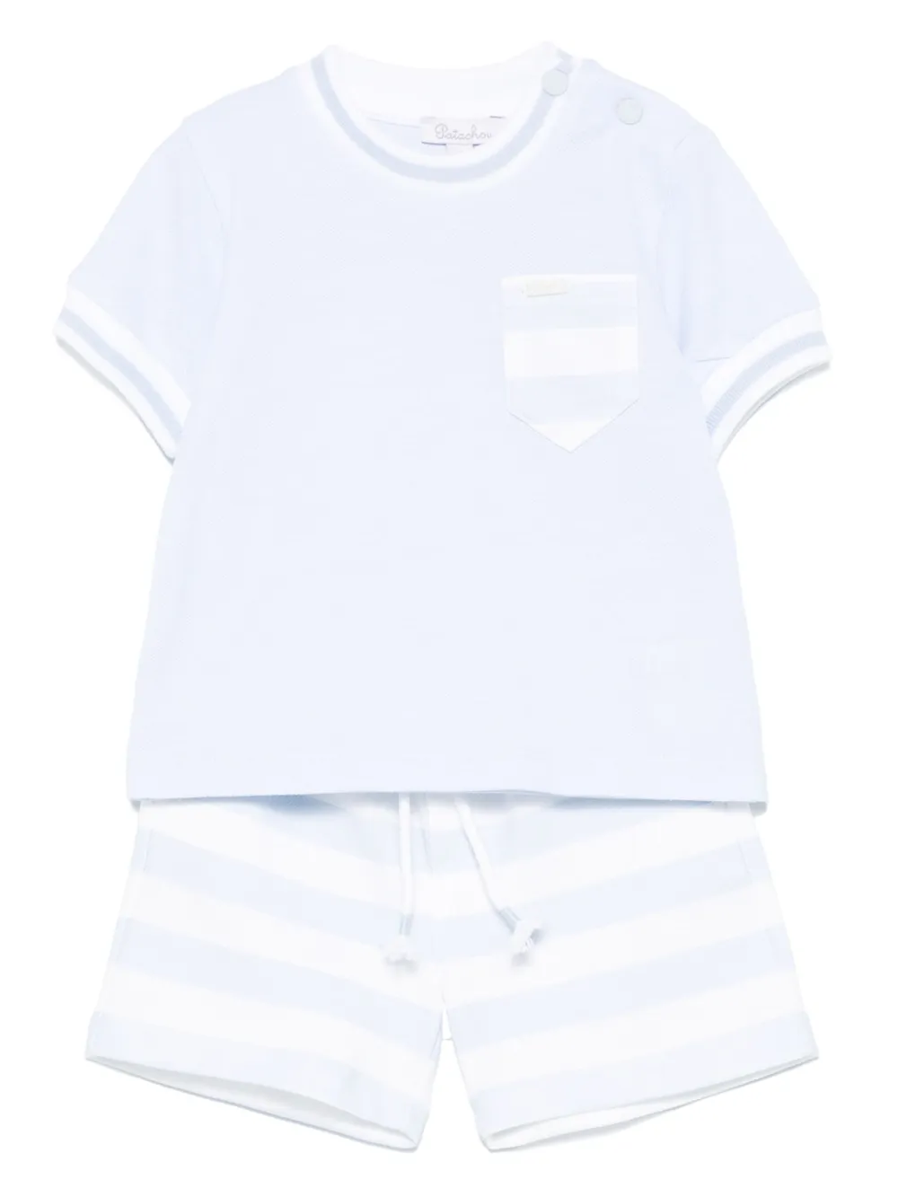 Комплект из футболки и полосатых шортов Patachou, синий
Комплект из футболки и полосатых шортов Patachou, синий